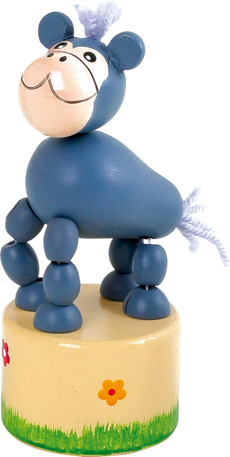 small foot 7924 Animales bailarines de madera África, juego de 6, figuras que se mueven y se balancean cuando se presiona la base, grandes piezas de