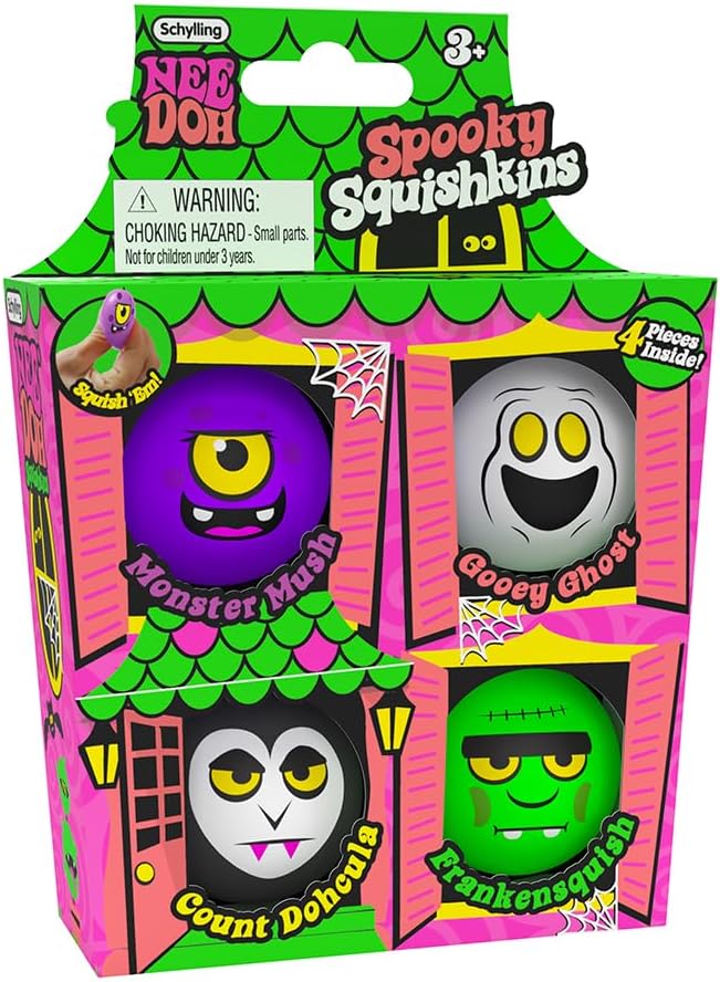 NeeDoh – Haunted House Squishkins – Juguete sensorial suave para ansiedad – Pelota antiestrés coleccionable – A partir de 3 años – NDWSKHH23