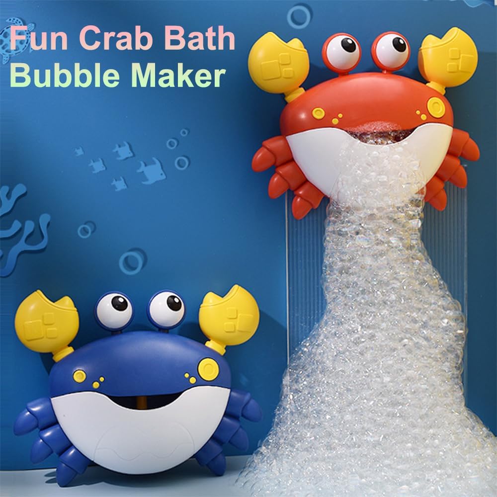 Máquina de hacer burbujas de cangrejo para baño, soplador de espuma para hacer burbujas, juguete musical de rima para bebés, niños, feliz tina,
