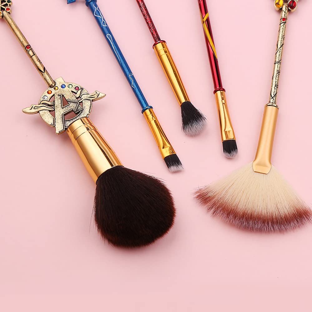 JORCEDI Juego de brochas de maquillaje de cara de película clásica, juego de brochas de maquillaje cosmético en polvo, kit de sombras de ojos para