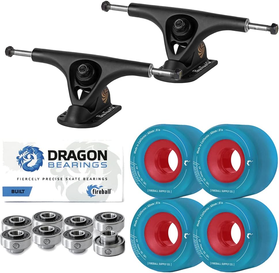 Fireball Paris V2 – Juego de 2 camiones de skate Longboard de 50  con ruedas y rodamientos para crucero y tallado Tinder de 2.362 in
