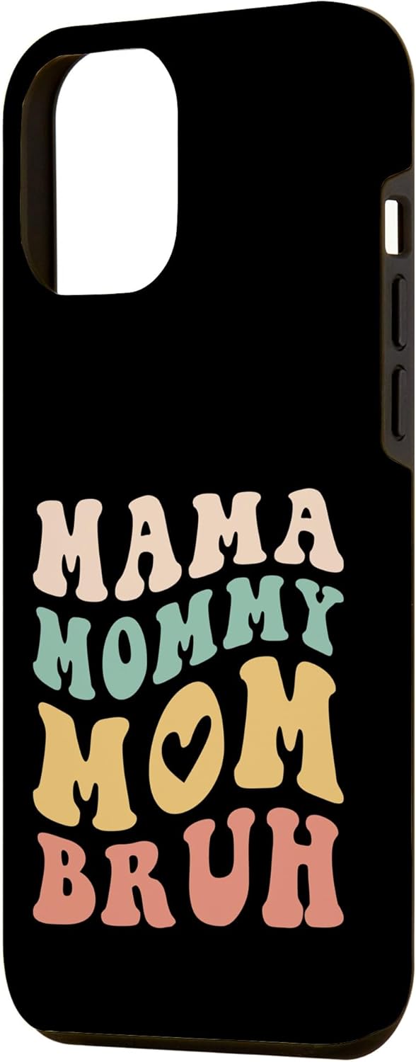 Funda de regalo estética para iPhone 12 Pro Max Mama Mommy Ma Momma Mom Bruh para mujeres y niñas