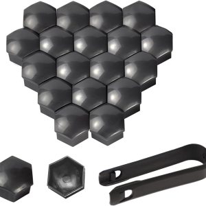 20 tapones para tuercas de llanta, universales de 0.667 pulgadas (0.669 in) para neumáticos de automóvil, cubierta de perno hexagonal de plástico 20 tapones para tuercas de llanta, universales de 0.667 pulgadas (0.669 in) para neumáticos de automóvil, cubierta de perno hexagonal de plástico