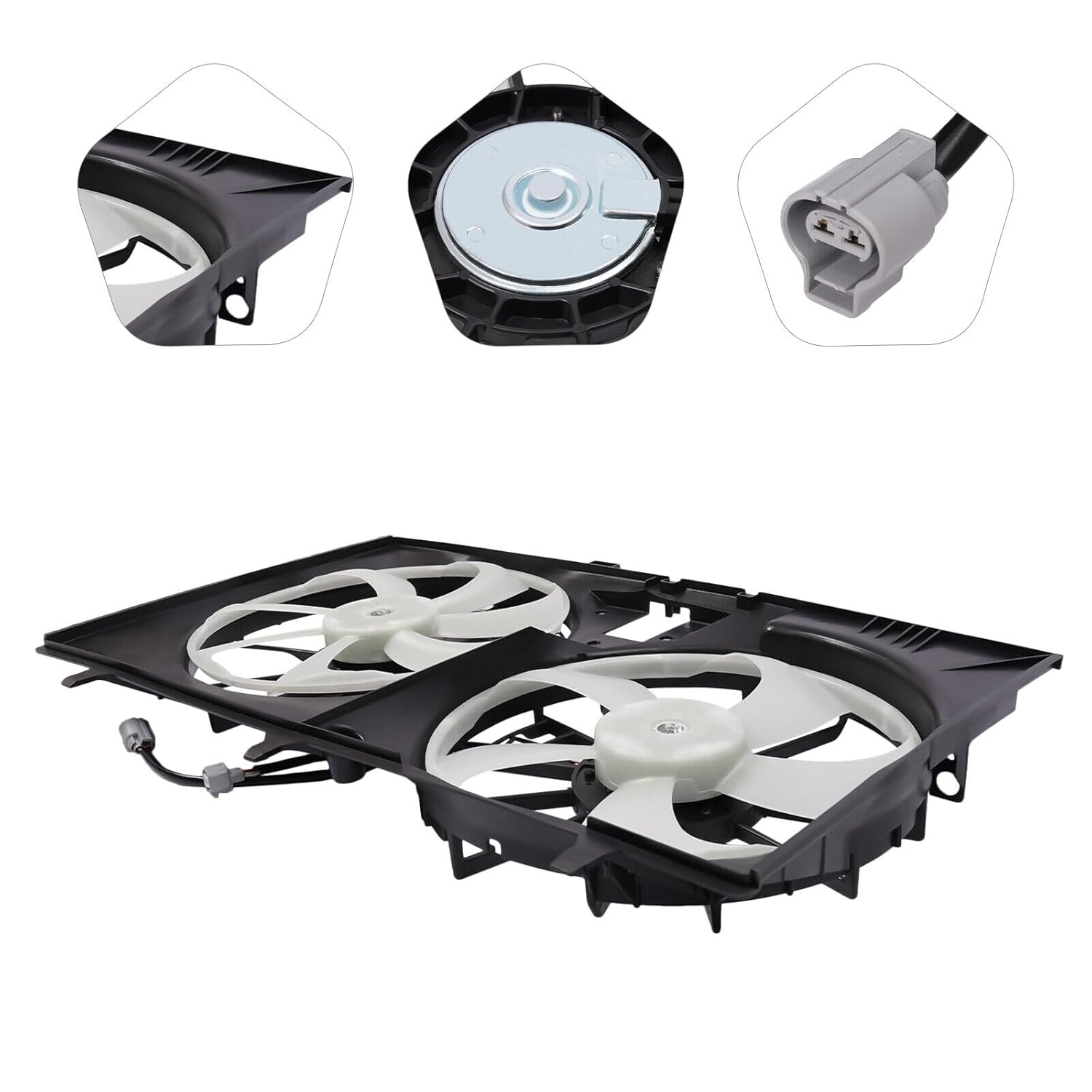 Reemplazo del conjunto de ventilador de condensador de radiador dual para 622670, ventilador de enfriamiento del radiador para 2011-2016 to-yota