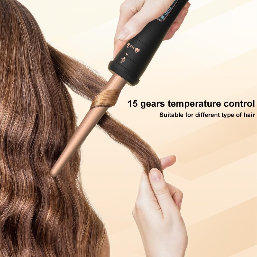 Rizador de pelo, juego de varita rizadora 5 en 1 con 3 barriles para rizar el cabello, rizador de pelo de calentamiento rápido con varita rizadora