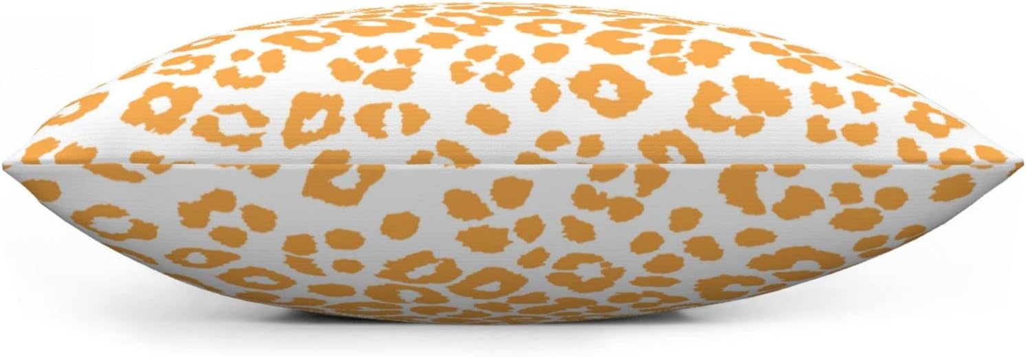 Funda de almohada amarilla con estampado de leopardo simple, refrescante para todas las estaciones, con cremallera oculta, 18 x 18 pulgadas,