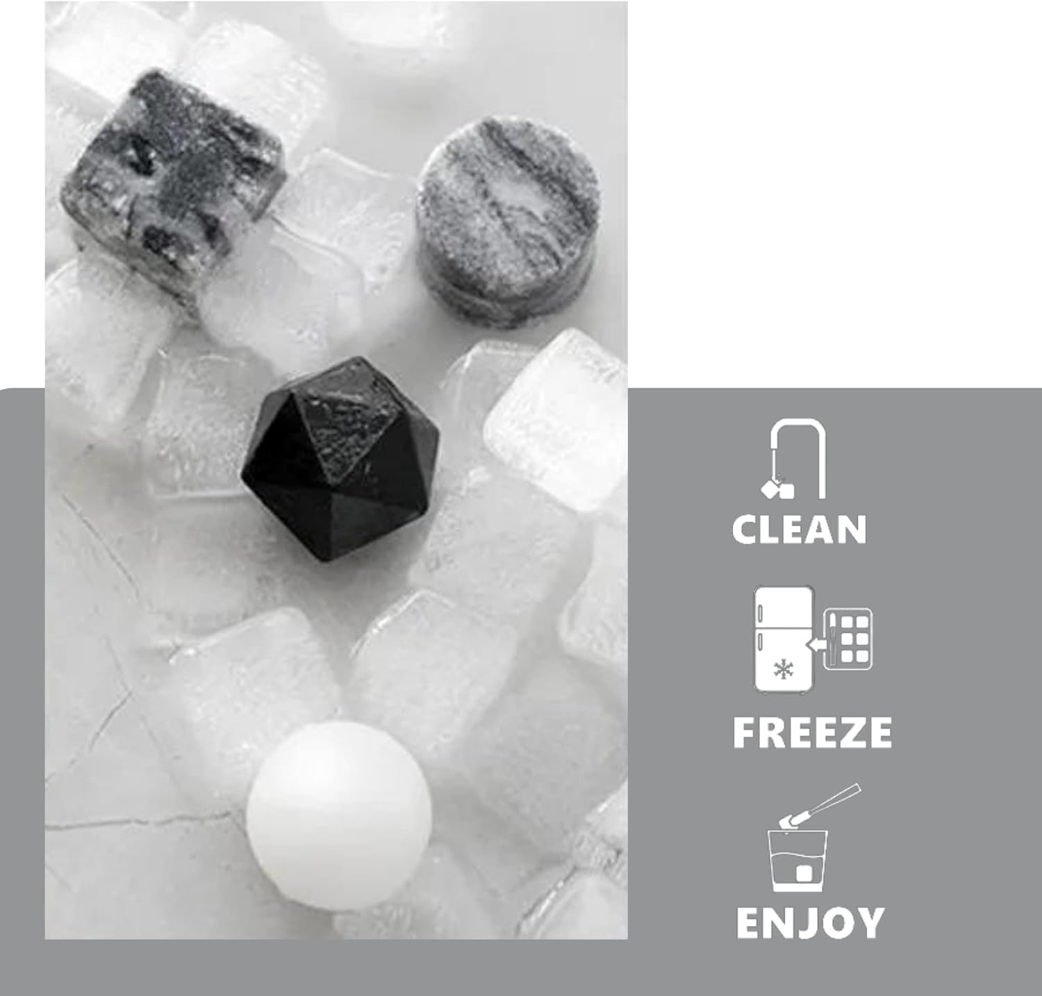 A&A Wonders Juego de 9 piedras de whisky de alta calidad, 100 % natural, cubos de hielo reutilizables para bebidas con bolsa de transporte de