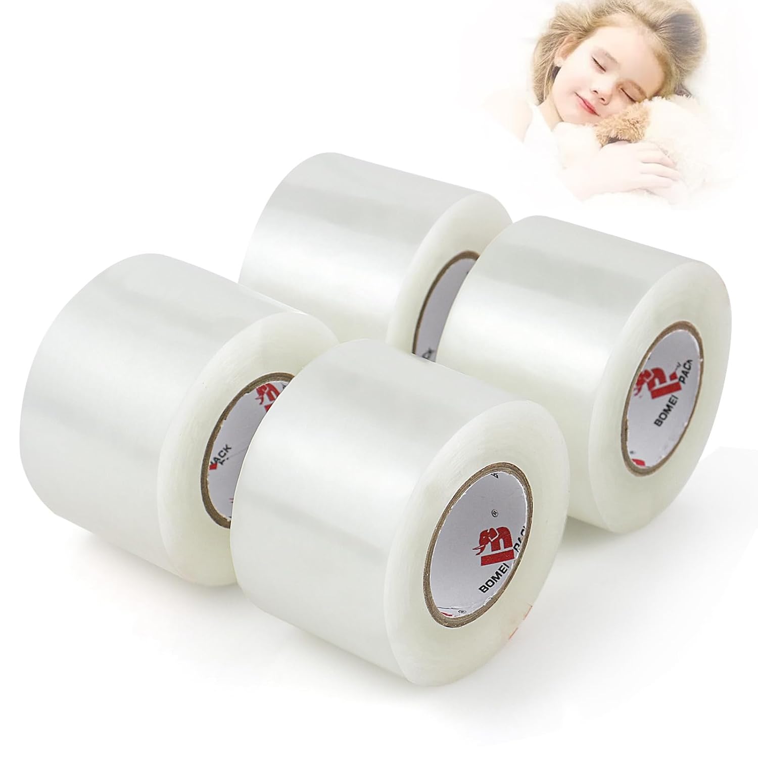BOMEI PACK Recambios de cinta de embalaje resistente y silenciosa, 1.88 pulgadas x 50 yardas, para envío, correo, mudanza y almacenamiento, repuesto