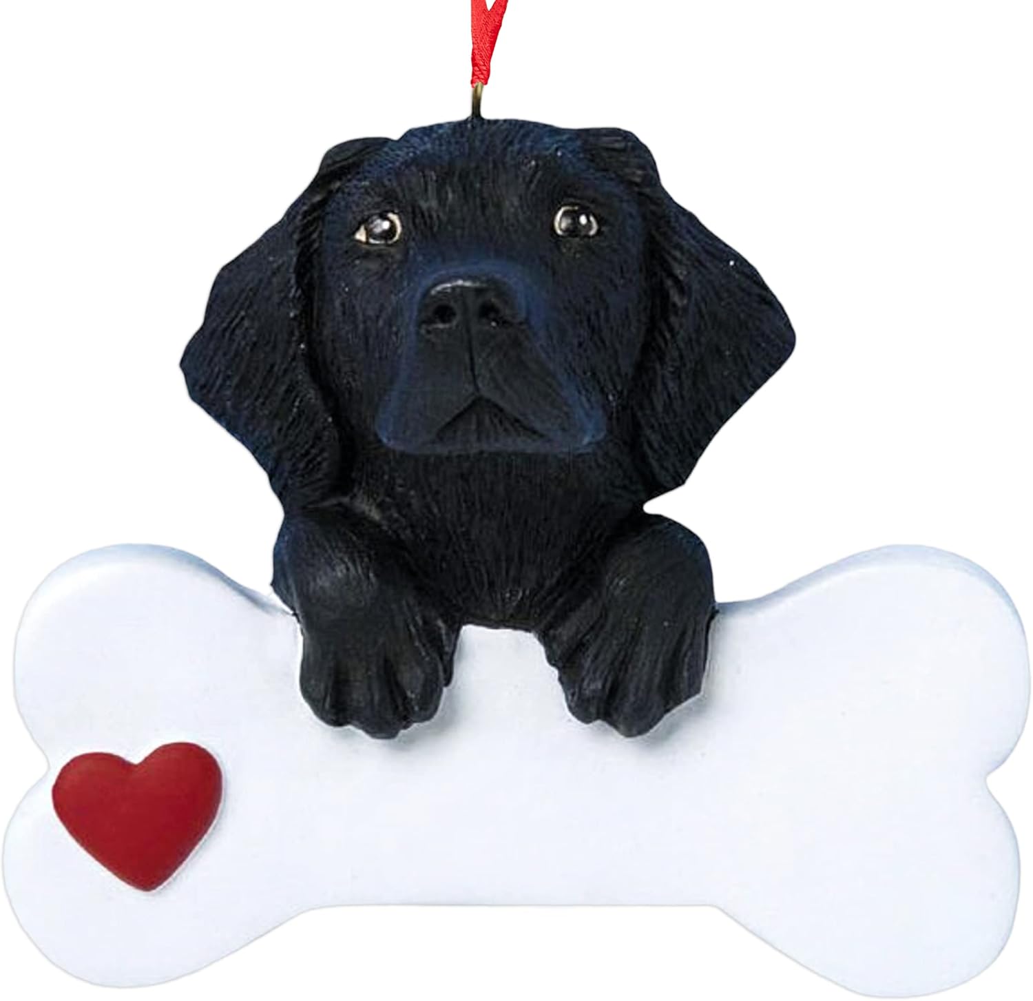 Adorno de Navidad de laboratorio negro personalizado 2023  Raza de perro labrador retriever negro con hueso y corazón decoración de árbol de Navidad