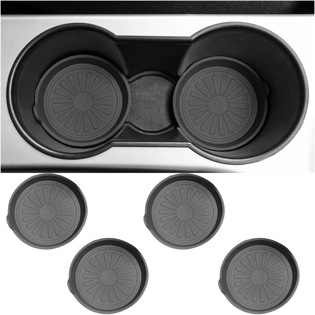 Posavasos de automóvil para portavasos de automóvil, paquete de 4 alfombrillas universales de elastómero termoplástico, impermeables,