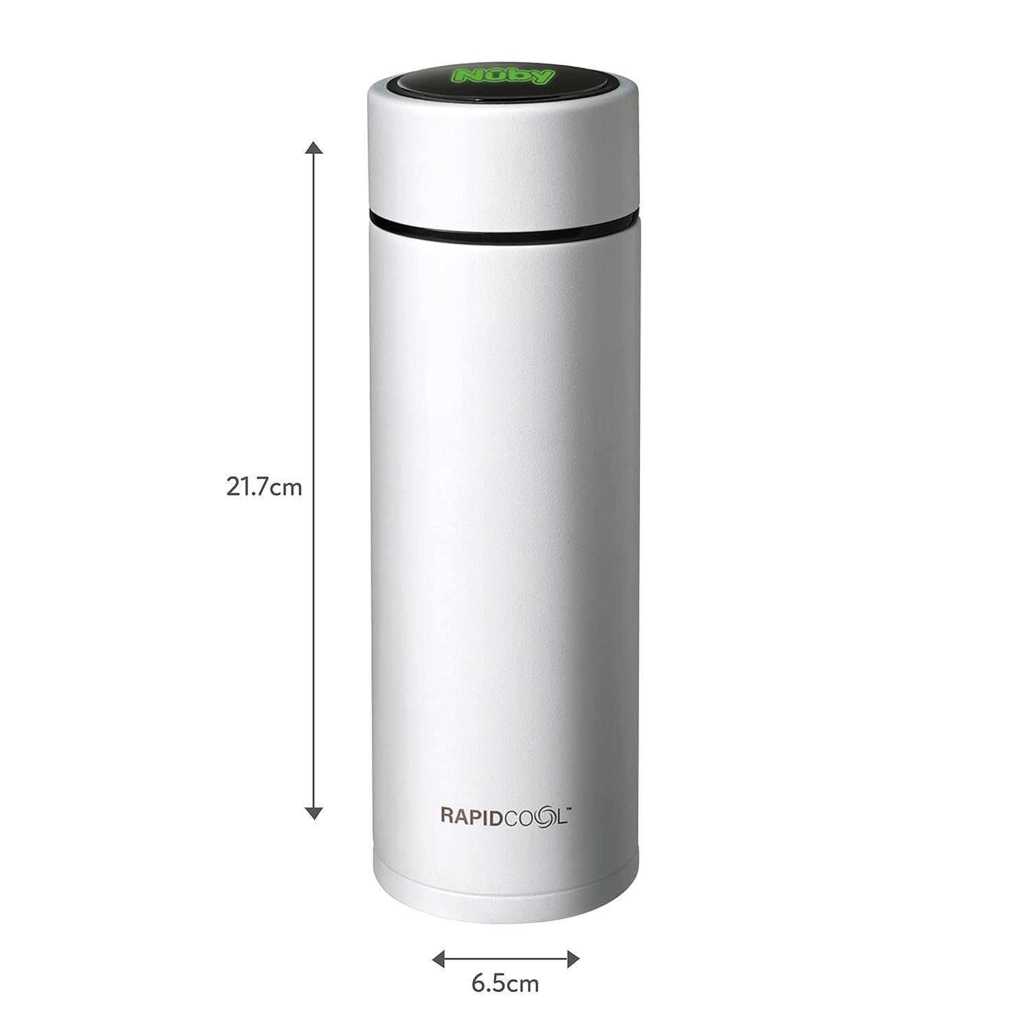 Nuby RapidCool – Fabricante portátil de biberones para bebés, sin BPA, incluye dispensador de leche en polvo y tapa digital, ideal para biberones de