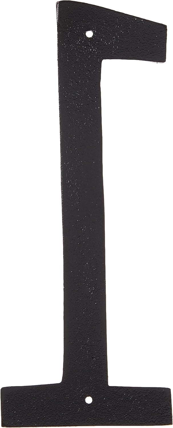 Número de casa individual, texturado, de 10 pulgadas., Negro