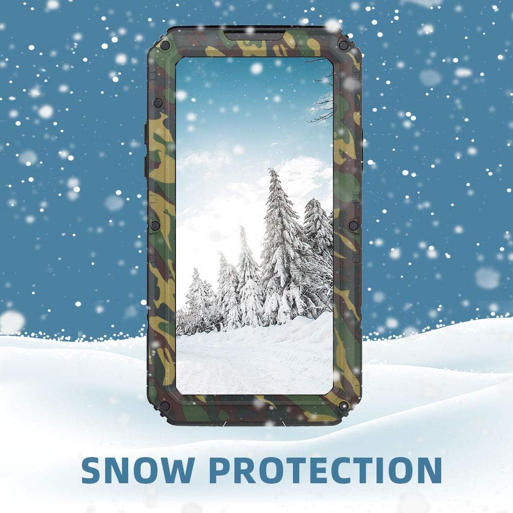 Mitywah Funda a prueba de golpes compatible con iPhone XXS, funda protectora de cuerpo completo impermeable con aleación de aluminio resistente a