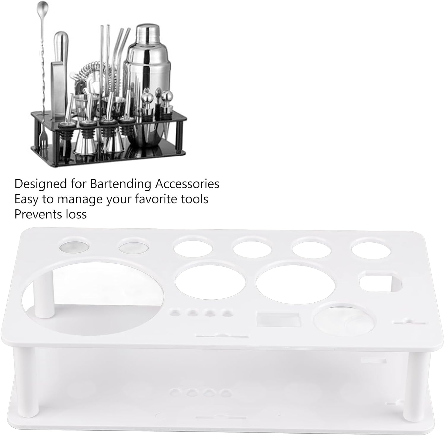 Kit de barman de soporte, juego de coctelera, kit de barman de bebidas mixtas para hacer bebidas mixtas, ahorro de espacio (grande)