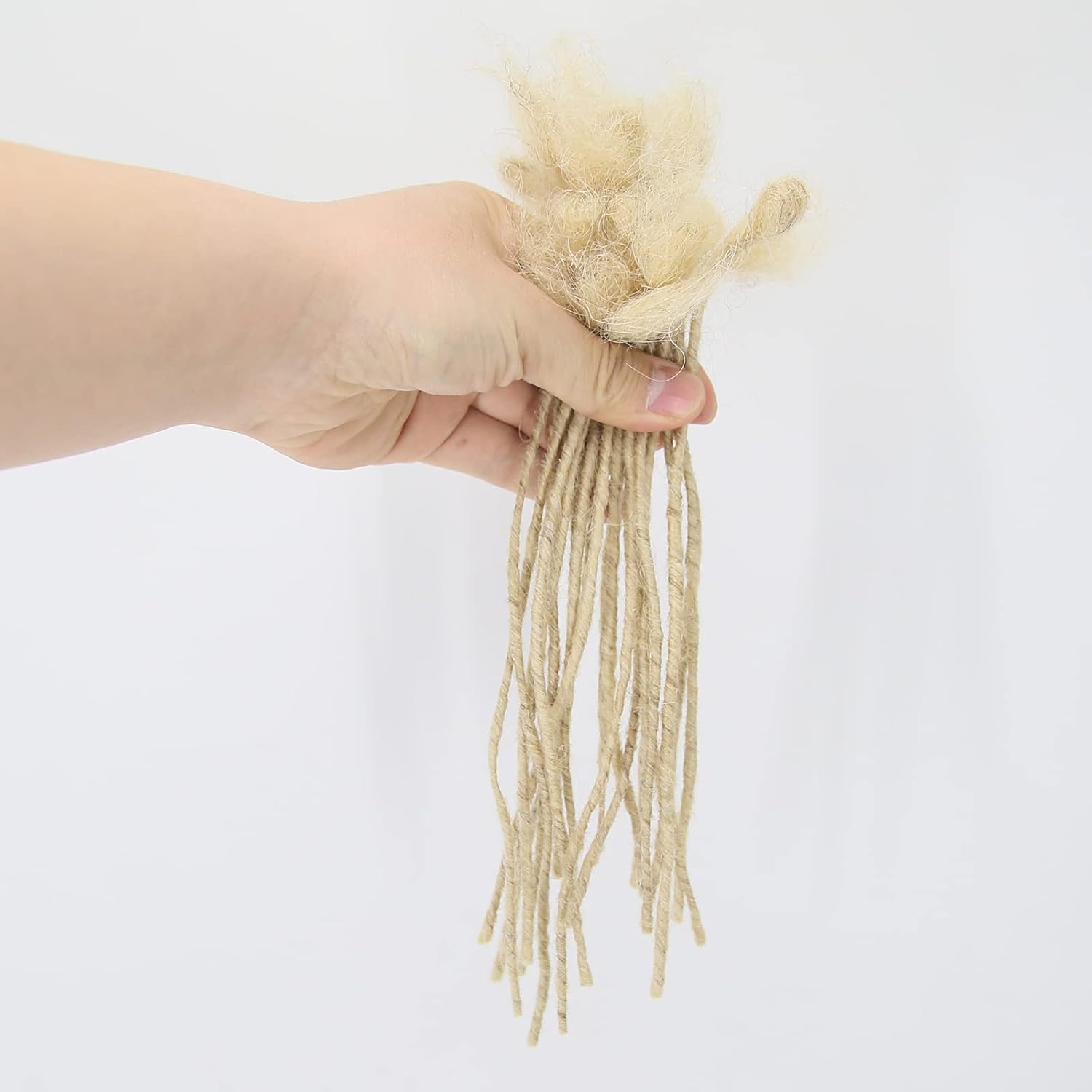 ZigZag Hair Minilocs – Extensiones de cabello humano para rastas de 0.1 in, 20 hebras rubias, extensiones de cabello humano, trenzas de ganchillo (8