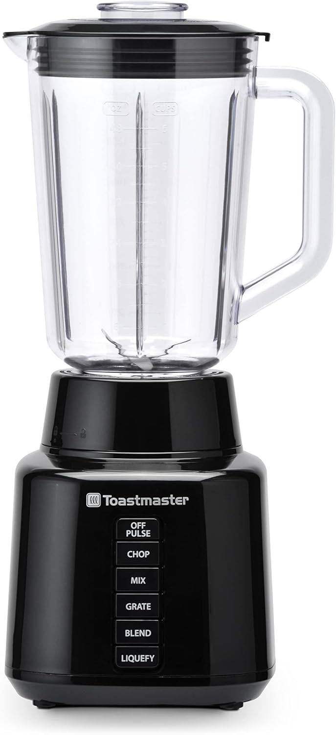 Toastmaster Batidora de 350 vatios con tarro de 48 oz sin BPA, negro, TM-600BL