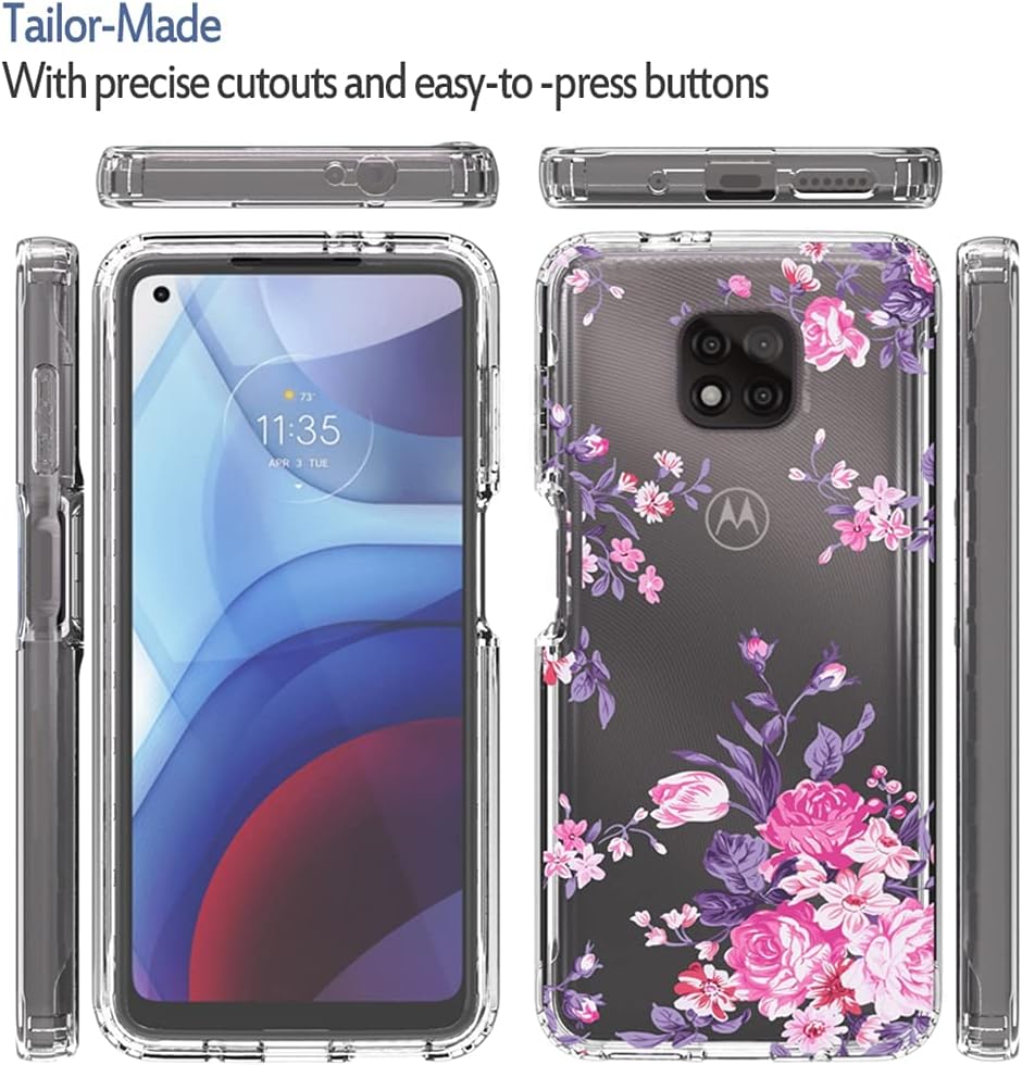 Funda transparente para Moto G Power 2021 (no compatible con la versión 2020), funda transparente para Motorola G Power, TPU 360, cuerpo completo, a