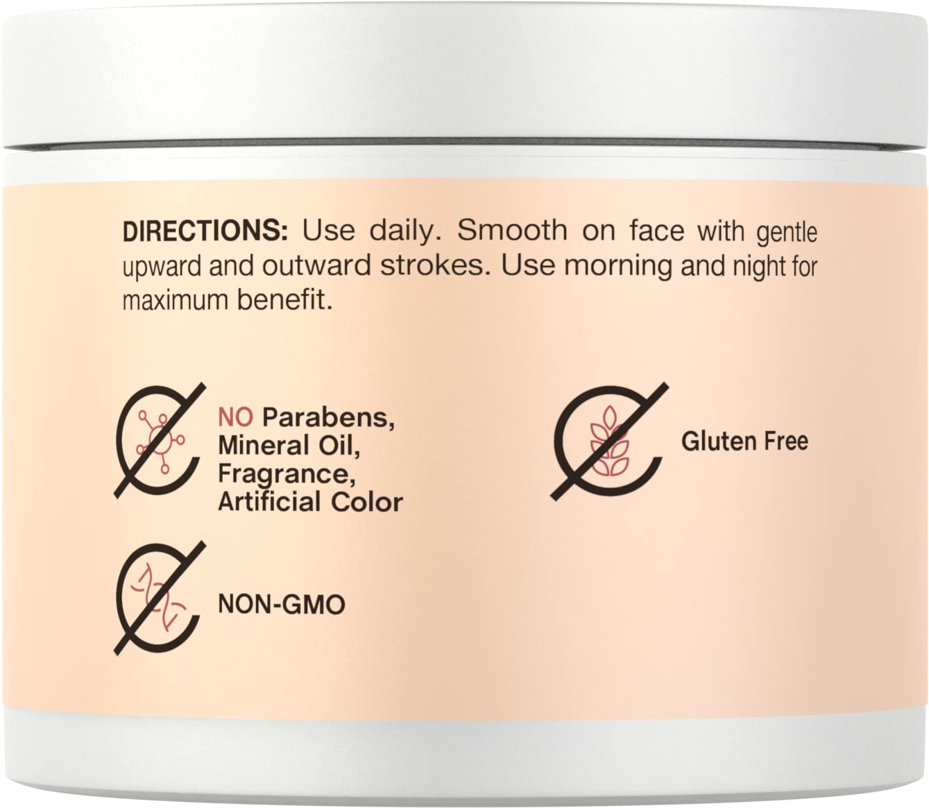 Crema de gel hialurónico  4 onzas  Máscara hidratante e hidratante profunda para la cara  Sin parabenos ni fragancia