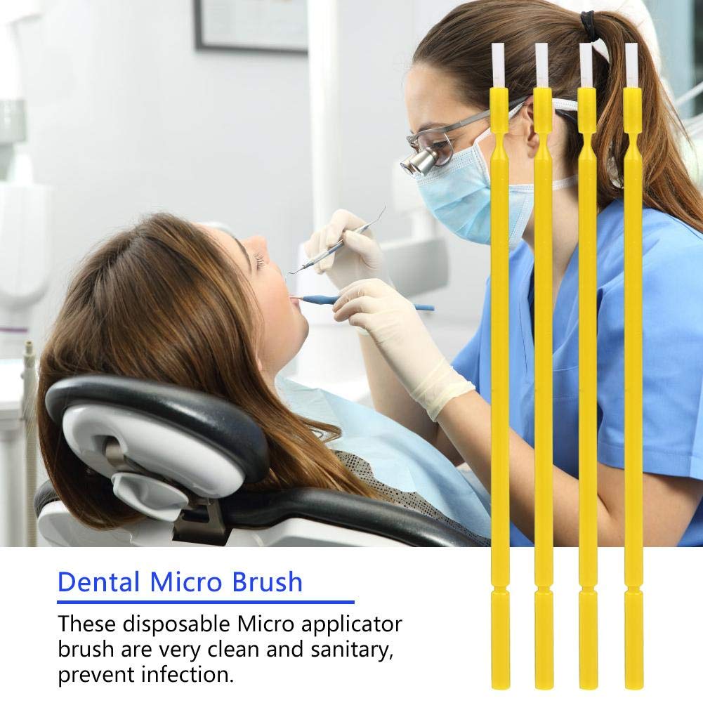Garosa 100 piezas de cepillo interdental 4 colores desechables dentales micro aplicador cepillo palillos higiene dental oral herramienta de limpieza