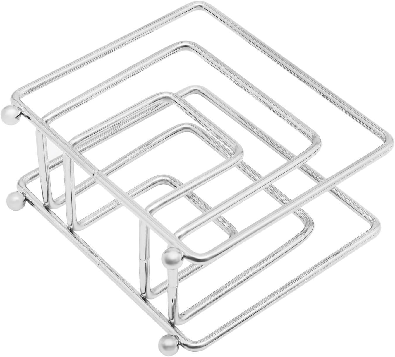 Shikiy Servilletero de 4 colores para mesa de cocina, servilletero cuadrado para cena familiar informal (plateado)