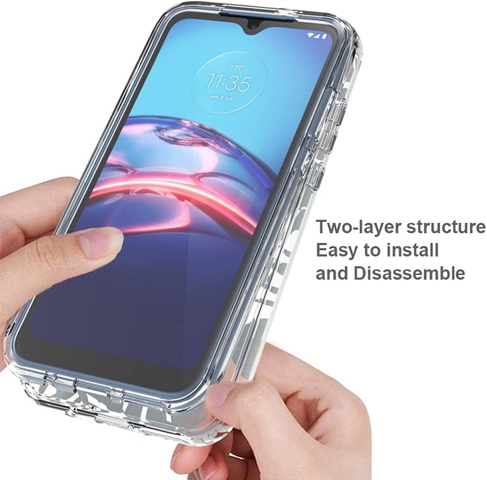 Funda para Moto E 2020, Motorola E 2020 para niñas, bonita funda floral de TPU transparente a prueba de golpes, funda protectora para Motorola Moto