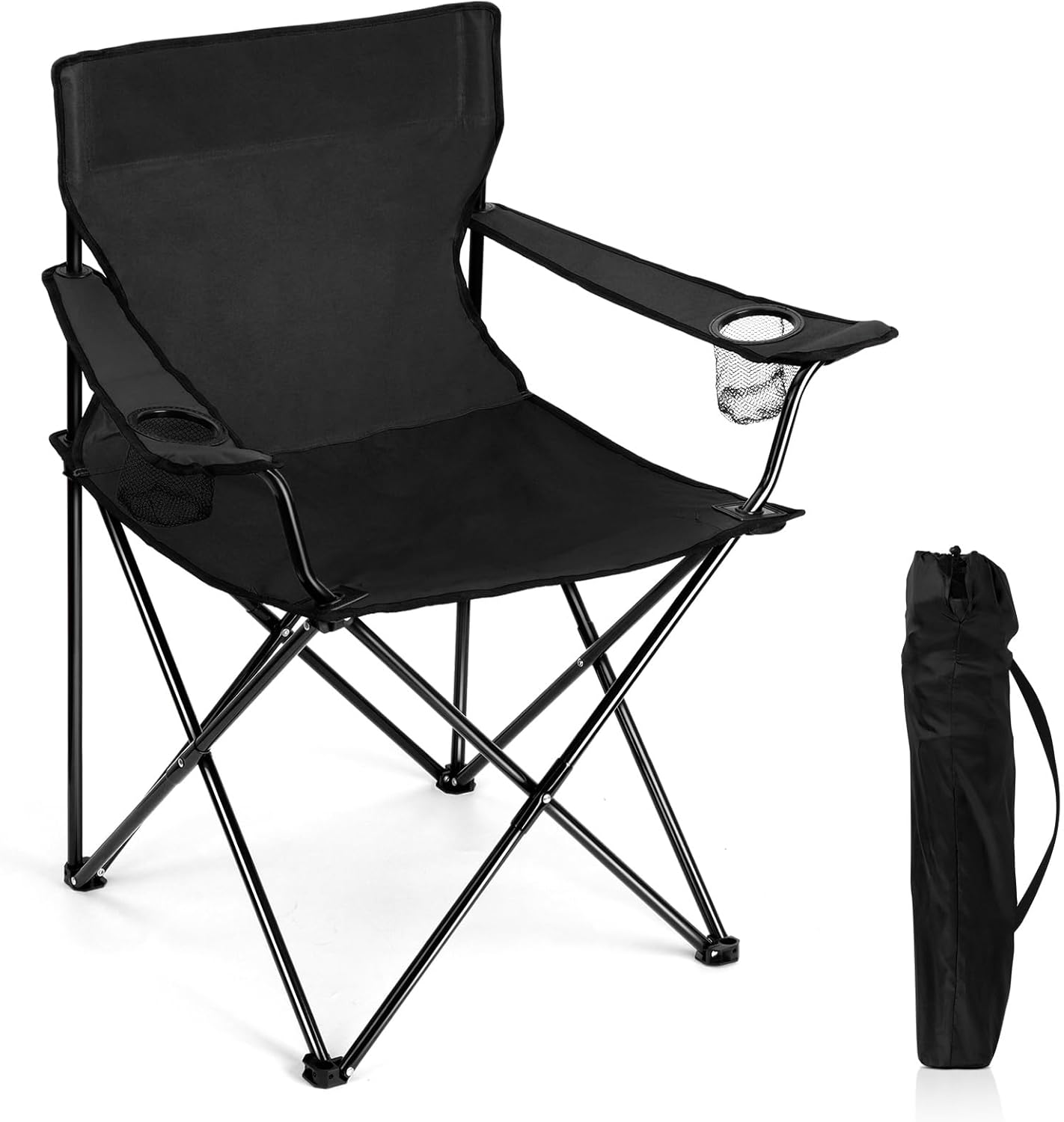Joyfair Silla de camping portátil, silla plegable grande para exteriores, para adultos, tela Oxford 600D, resistente silla plegable para playa,