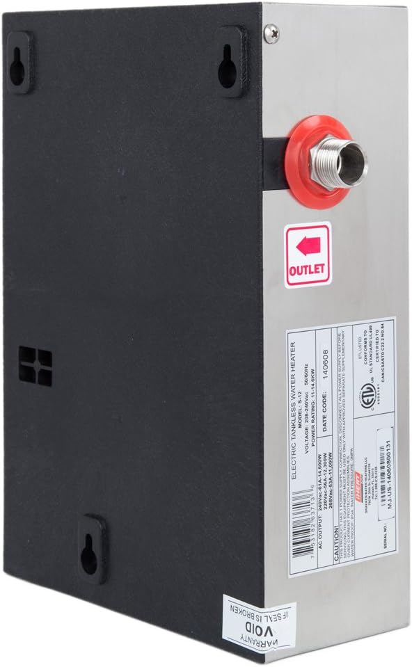 Calentador de agua eléctrico iHeat S-9240V 39A 9kW, con cerramiento de acero inoxidable de 7,2″ x 11″ x 3″ 12″ CPT 36pies AWG N.8, -P