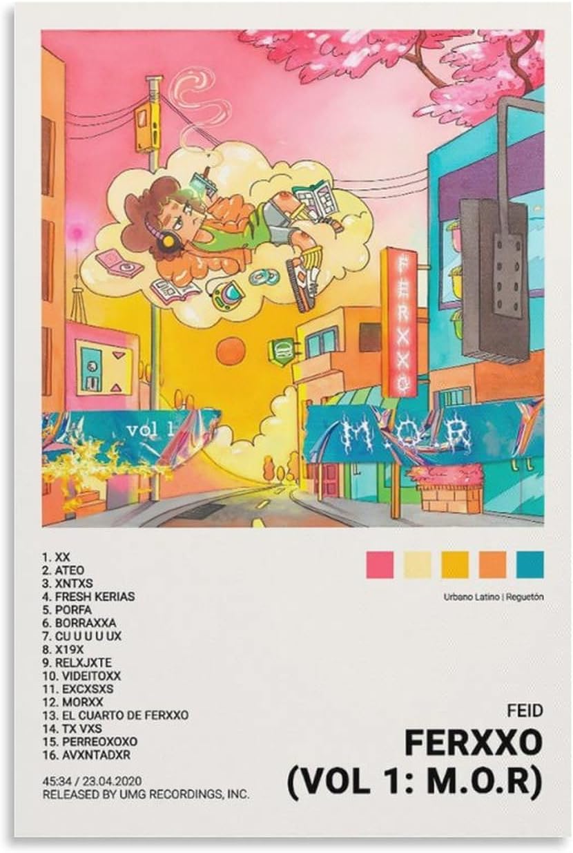 DAXXIN Feid – Ferxxo – Póster de 3 lienzos decorativos para pared, pintura artística para sala de estar, dormitorio, regalo, sin marco, estilo sin
