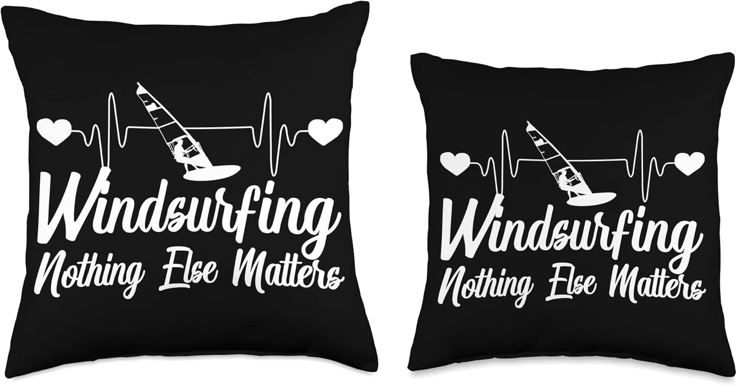 Windsurfer Windsurf Apparel Windsurfing Surfing Board Water Sports Throw Pillow, 18×18, Multicolor