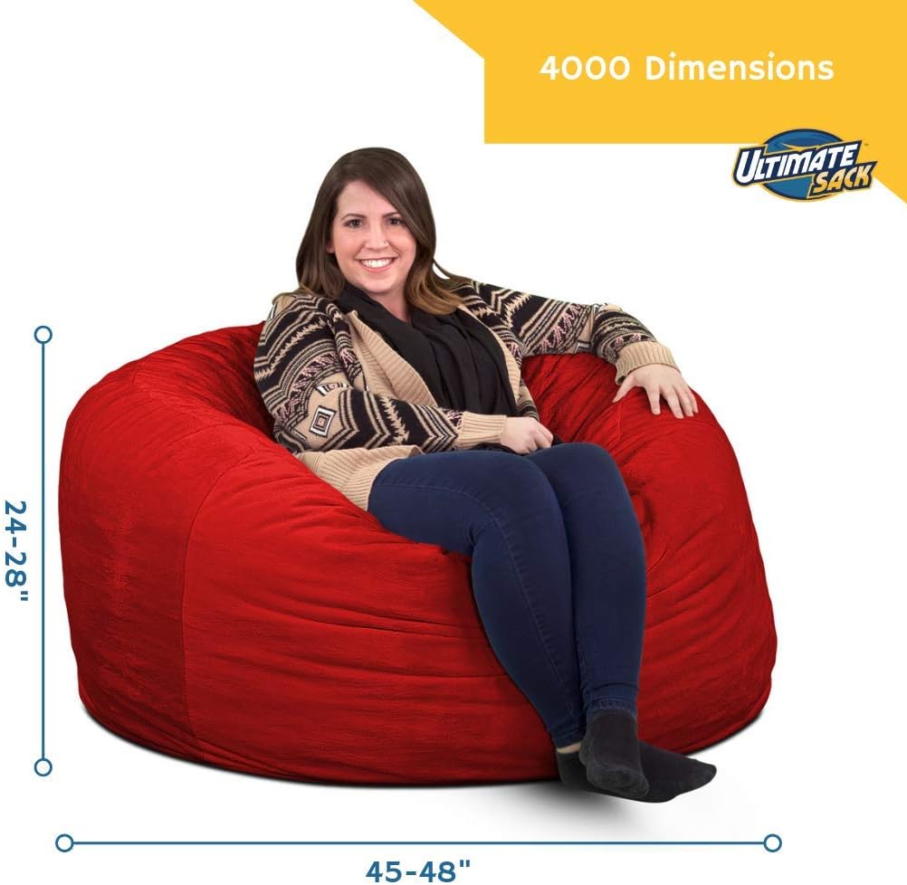 ULTIMATE SACK – Sillas tipo puff en varios tamaños y colores Muebles gigantes con relleno de espuma fundas lavables a máquina, costuras dobles