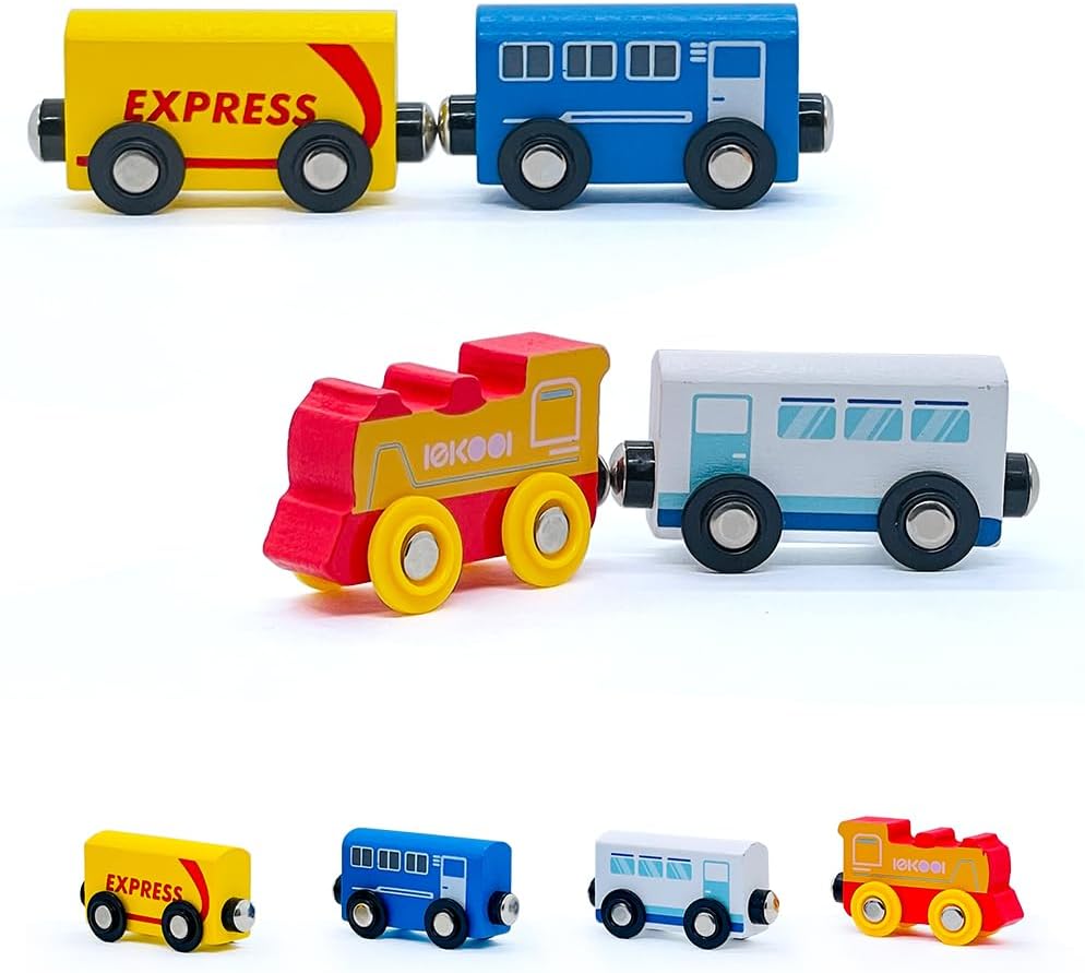 Juego de accesorios de madera para tren y tren expreso, para niños y niñas, compatible con todas las principales marcas (tren expreso)