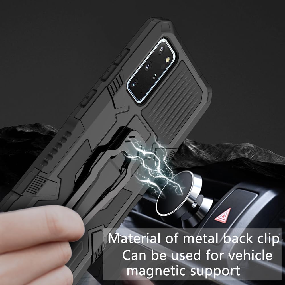 Asuwish Funda protectora compatible con Samsung Galaxy S20 Plus S20+ 5G y protector de pantalla de vidrio templado con clip para cinturón, funda