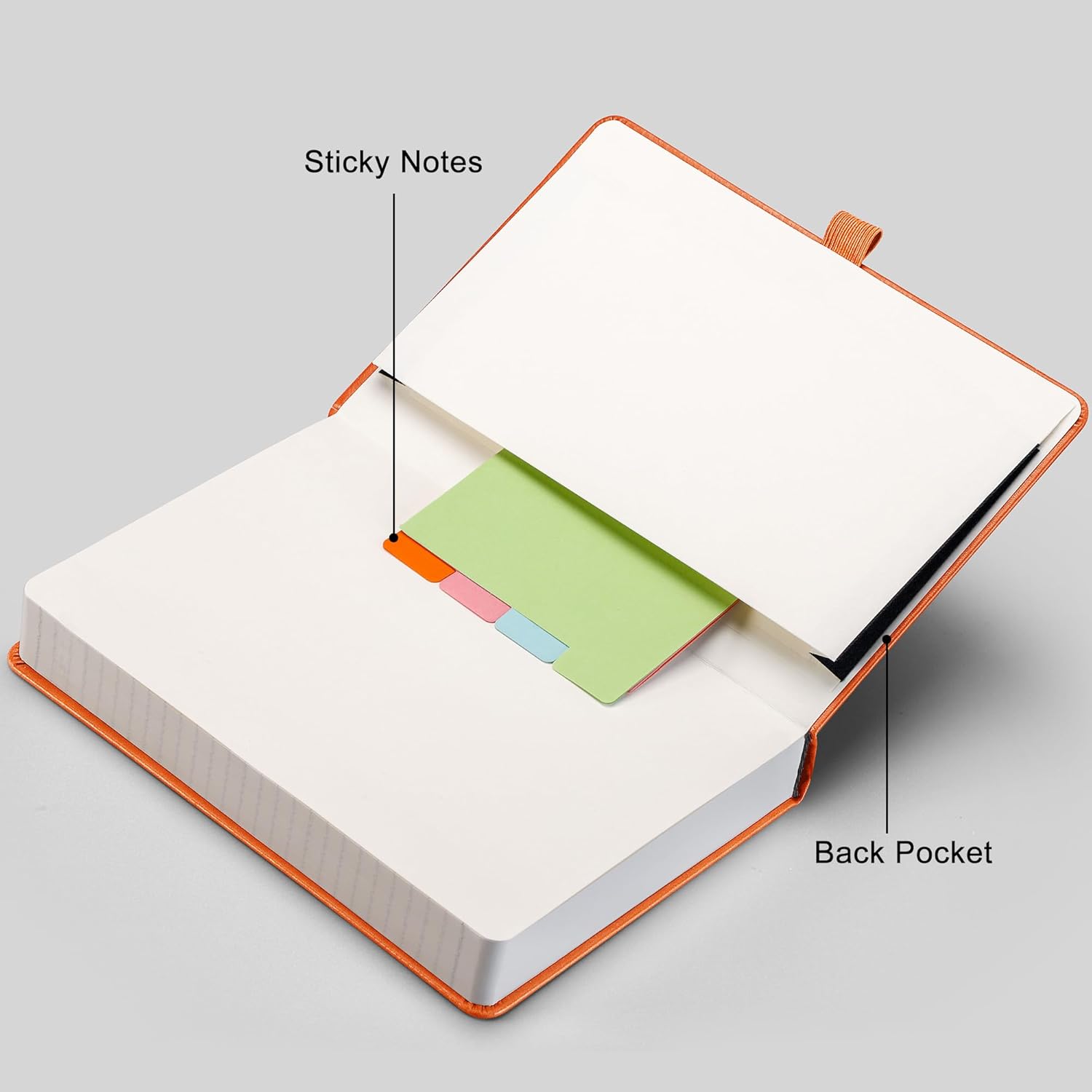 RETTACY Cuaderno de rayas universitarias con 320 páginas numeradas, diario grueso A5 para escribir, cuaderno rayado con papel rayado de 3.53 ozm,