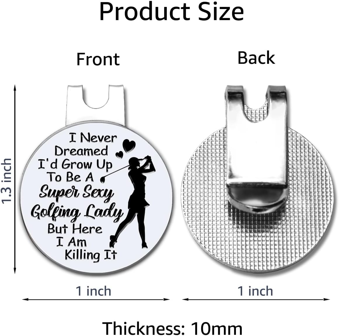 I Never Dreamed I’d Grow Up to Be A Super Sexy Golfing Lady – Marcador de pelota de golf con clip magnético para sombrero, accesorios de golf