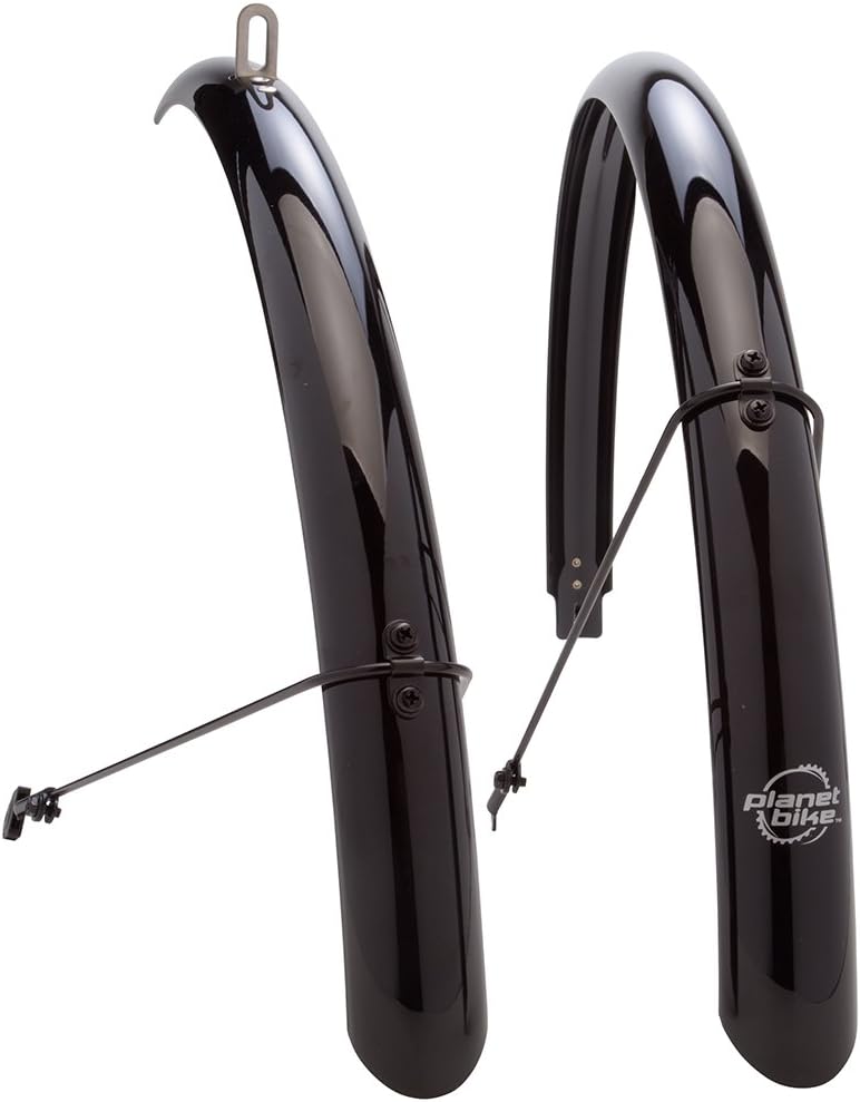 Planet Bike Guardabarros completos para bicicleta, 27.559 x 1.772 in, color negro, se adapta a neumáticos de hasta 1.378 in de ancho