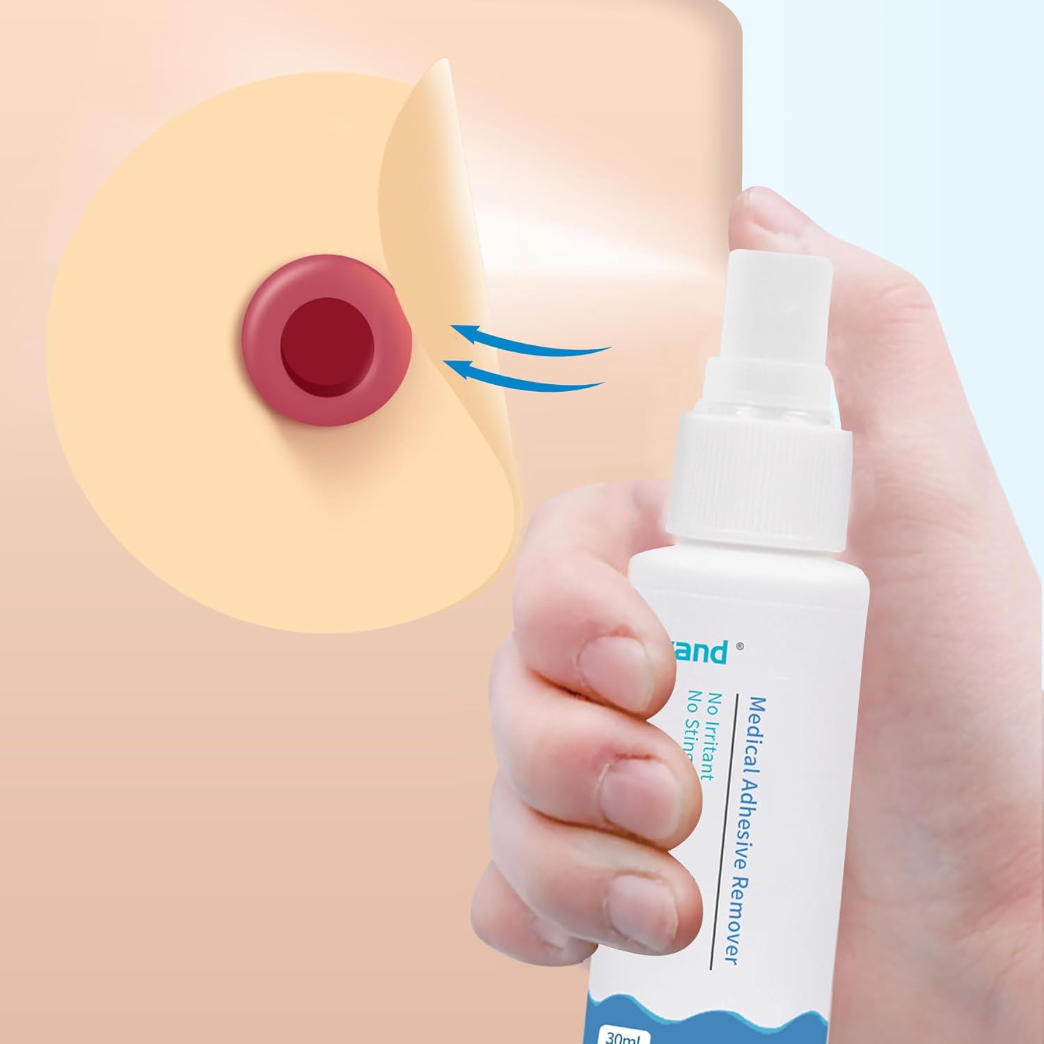 Spray removedor de adhesivo, removedor de adhesivo para piel, removedor de adhesivo médico, para cinta médica y aparatos adhesivos, sin picaduras, 1