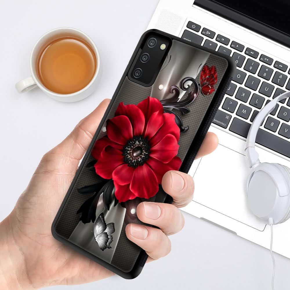 ZHEGAILIAN Funda compatible con Samsung Galaxy S20 FE 5G, diseño de mariposas y flores rojas, Galaxy S20 FE 5G, antideslizante, funda de TPU suave