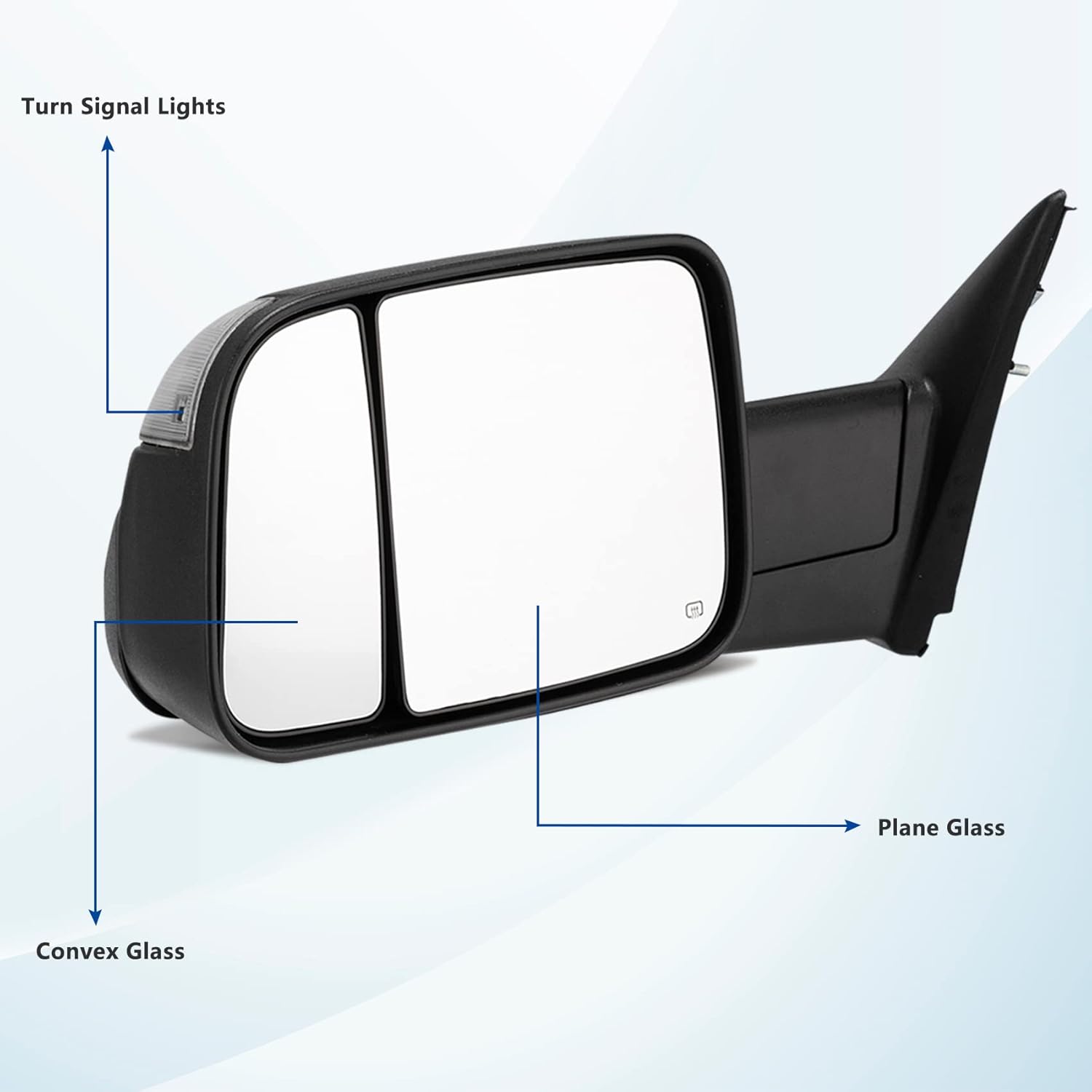 Espejos de remolque de repuesto para Dodge Ram 1500 2009-2012 Ram 2500 3500 Pickup 2009-2012 Ram 2500 3500 Juego de pares de espejos retrovisores