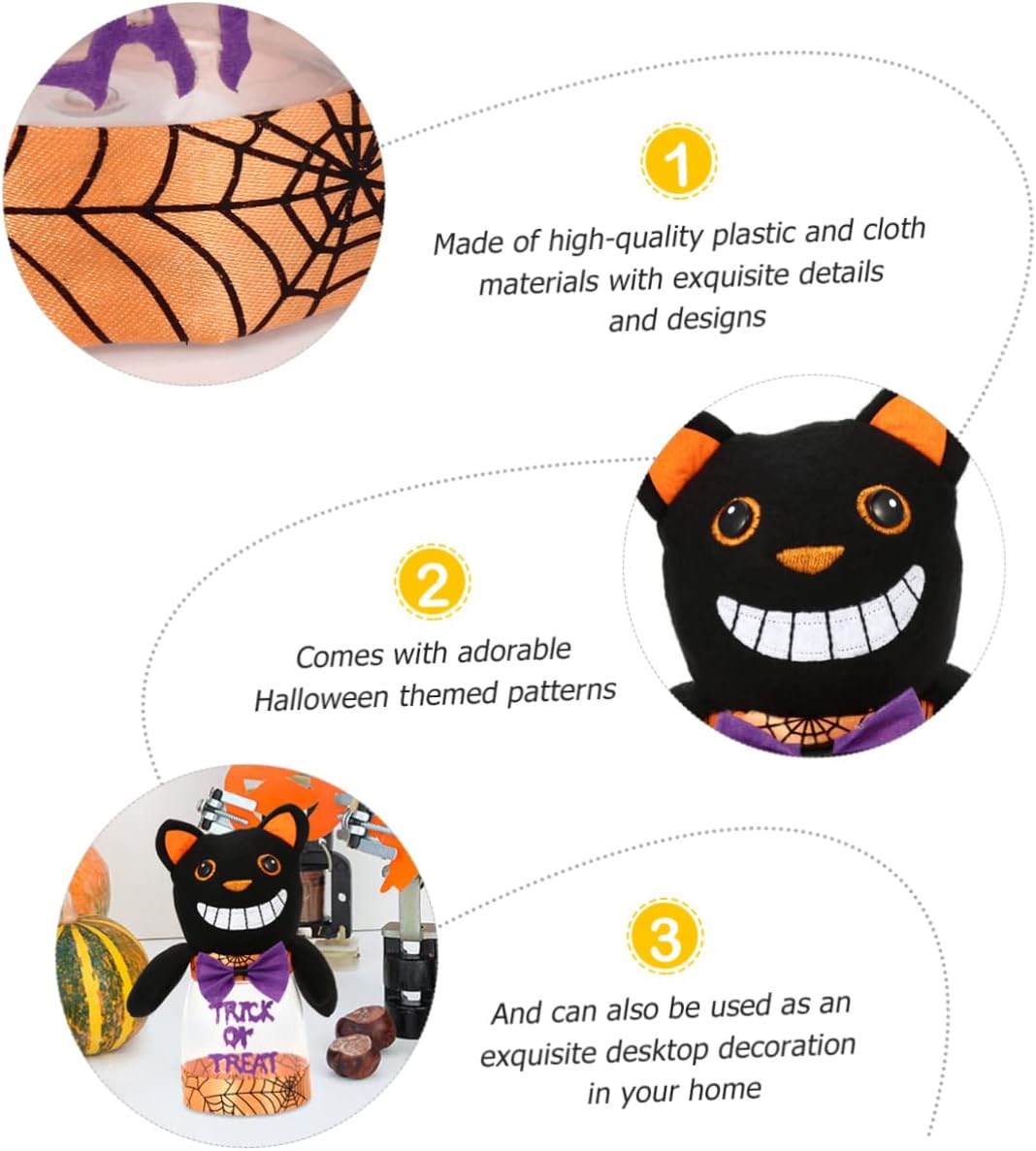 UPKOCH Cookie Decorating 1pc Halloween Candy Jar Niño Con Cubierta Caja De Caramelos Plástico Titular De Caramelos De Plástico