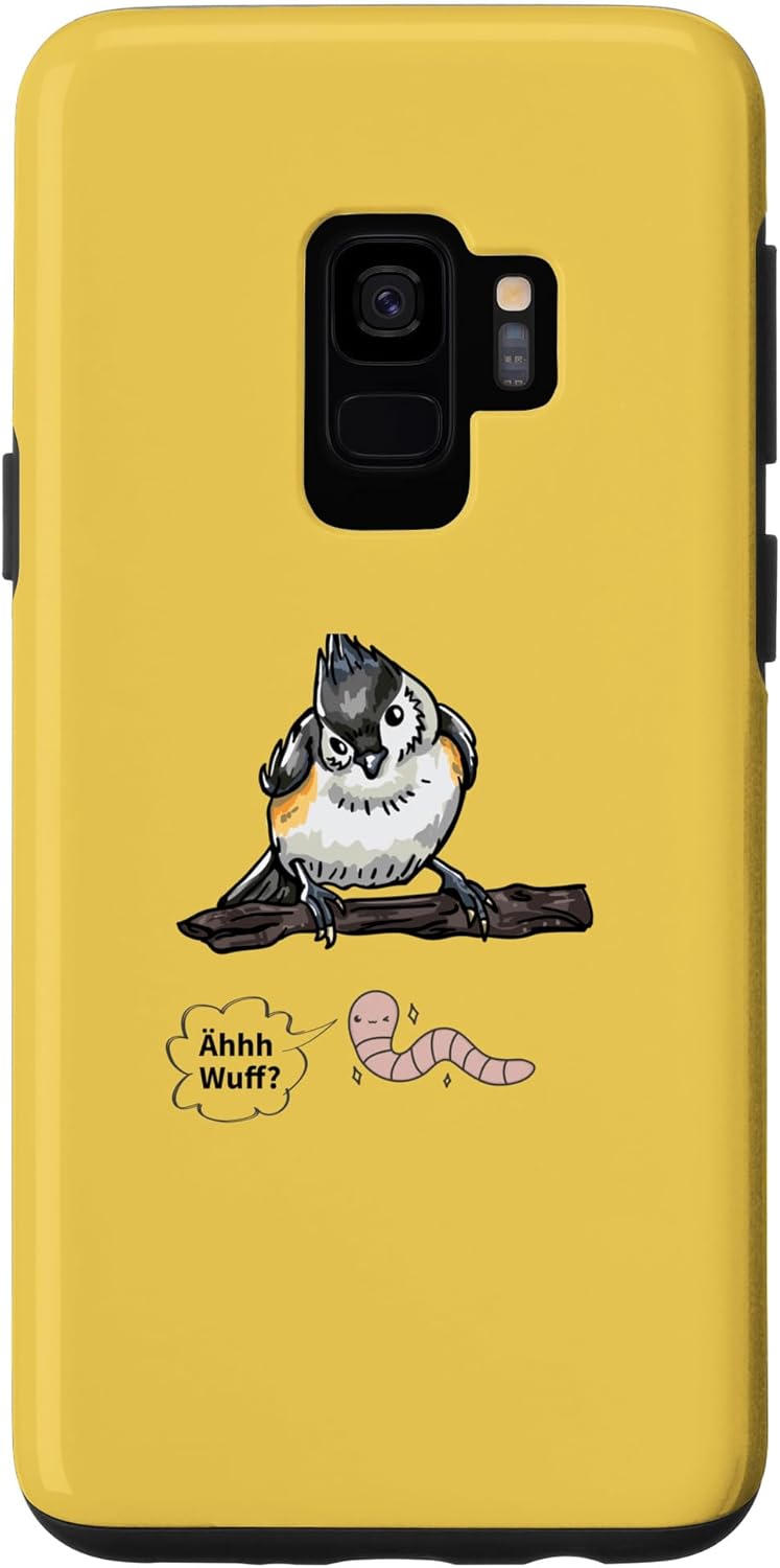 Galaxy S9 Vogel und Wurm Äh Wuff Funny Animal Motifs Bird Gifts Case
