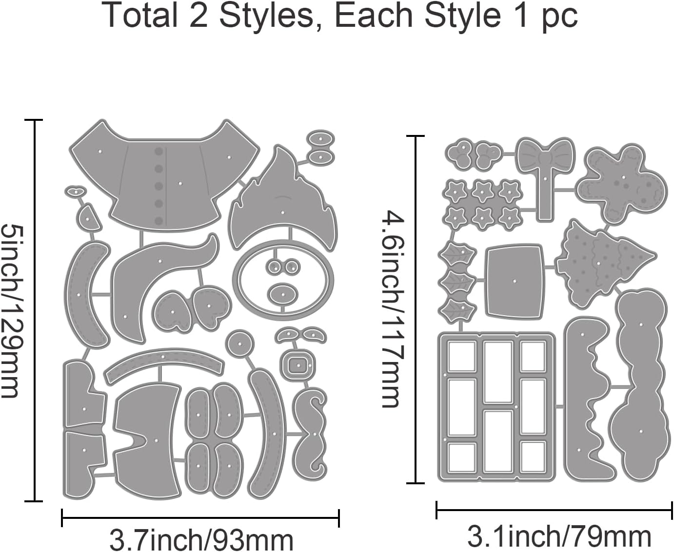 GLOBLELAND Juego de 22 troqueles de corte de Papá Noel para bricolaje, álbumes de recortes, de metal, para chimenea, troquelados, plantillas para