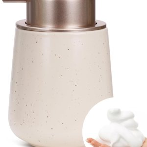 Bosilunlife Dispensador de jabón espumoso de cerámica, dispensador de jabón de manos de espuma de 12 onzas, dispensador de jabón para encimera de Bosilunlife Dispensador de jabón espumoso de cerámica, dispensador de jabón de manos de espuma de 12 onzas, dispensador de jabón para encimera de