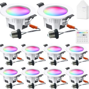 Sumaote – Kit de luces descendentes LED de 5W, inalámbricas, con control por Bluetooth, empotrables, RGBWC, 5 en 1, para iluminación de techo, Sumaote – Kit de luces descendentes LED de 5W, inalámbricas, con control por Bluetooth, empotrables, RGBWC, 5 en 1, para iluminación de techo,