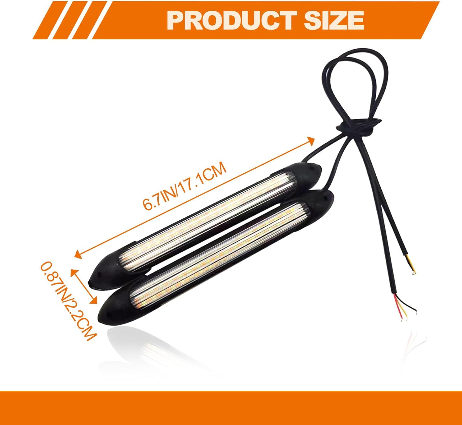 Tira de luz LED de circulación diurna para automóvil, 6.7 pulgadas, súper brillante, impermeable, para automóvil, motocicleta, luz de 12 V, DRL,