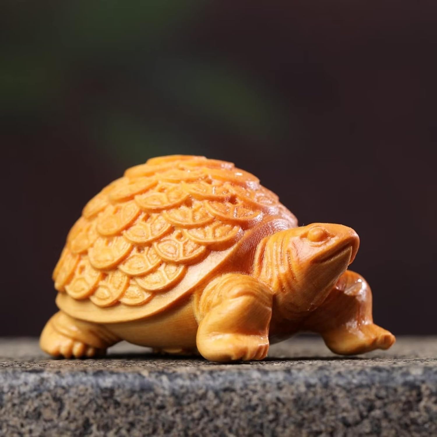 Aritjt Estatuas de tortuga talladas a mano de animales de madera, estatuas de tortugas coleccionables auspiciosas, regalo para el hogar y la oficina