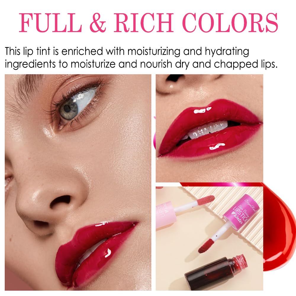 Juego de lápices labiales líquidos de 6 colores, brillo de labios coreano, tinte de labios natural hidratante de larga duración, tinte de labios y