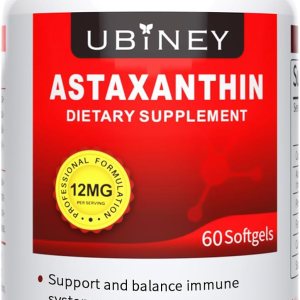 Cápsulas blandas de astaxantina premium de 12 mg, 60 porciones, apoya la salud inmunológica, de la piel, de los ojos y de las articulaciones, sin Cápsulas blandas de astaxantina premium de 12 mg, 60 porciones, apoya la salud inmunológica, de la piel, de los ojos y de las articulaciones, sin