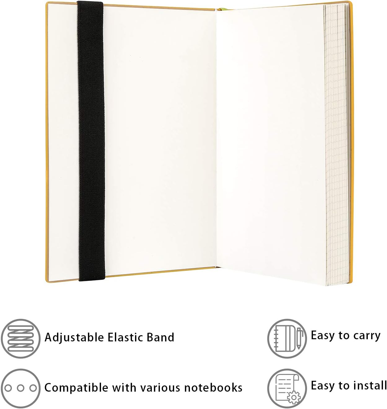 Epessa Soporte portátil para bolígrafo, soporte para lápices, funda para bolígrafos para diarios, cuadernos, libros, fundas rígidas para tabletas,