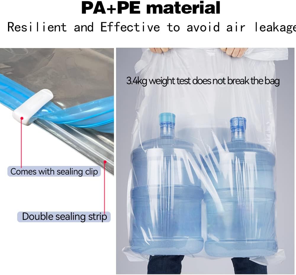 Paquete de 12 bolsas de almacenamiento al vacío resistentes mejoradas con bomba eléctrica (4 jumbo, 4 grandes, 4 medianas), bolsas de almacenamiento
