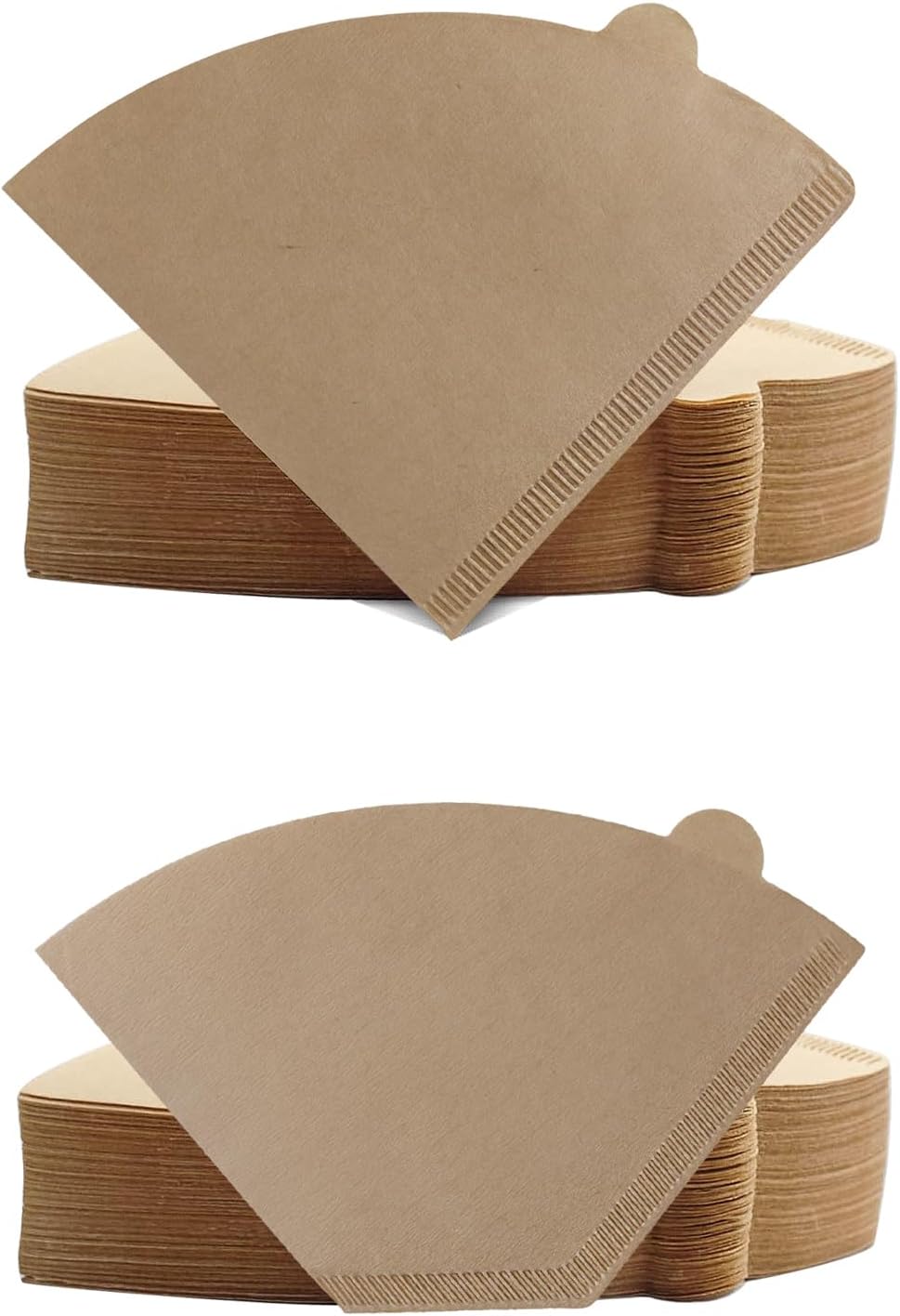 Filtros de café de papel, 200 filtros de café desechables elaborados a mano (marrón, grande)